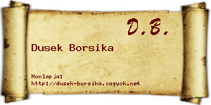 Dusek Borsika névjegykártya
